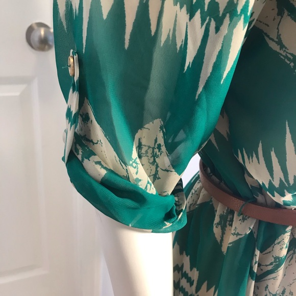 Peach Love/ModCloth Belted Dress Size Large - Picture 2 of 8